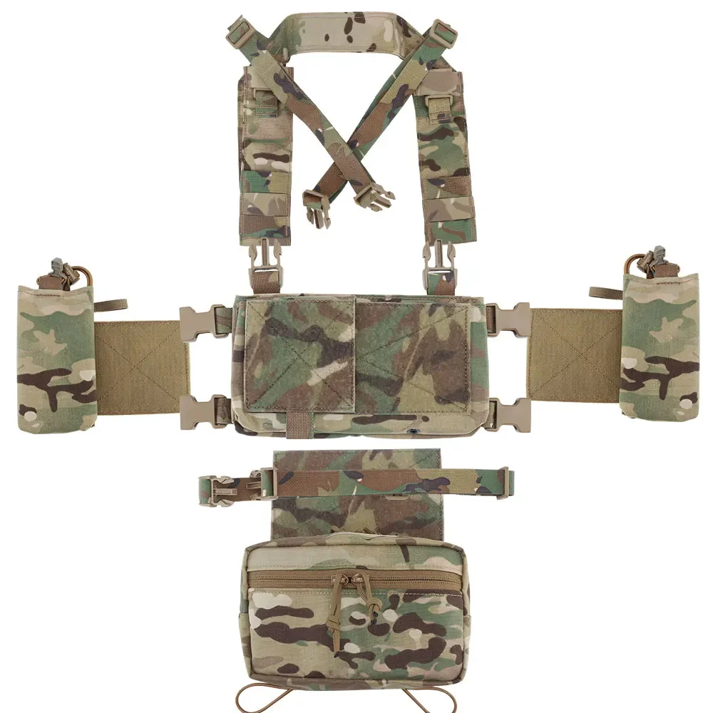 ATFG CAMO Micro Chest Rig с държач за пълнител 5.56/7.62, торбички за крила, калъф за висяща чанта, комплект раменни колани с дебела лента - Image 5