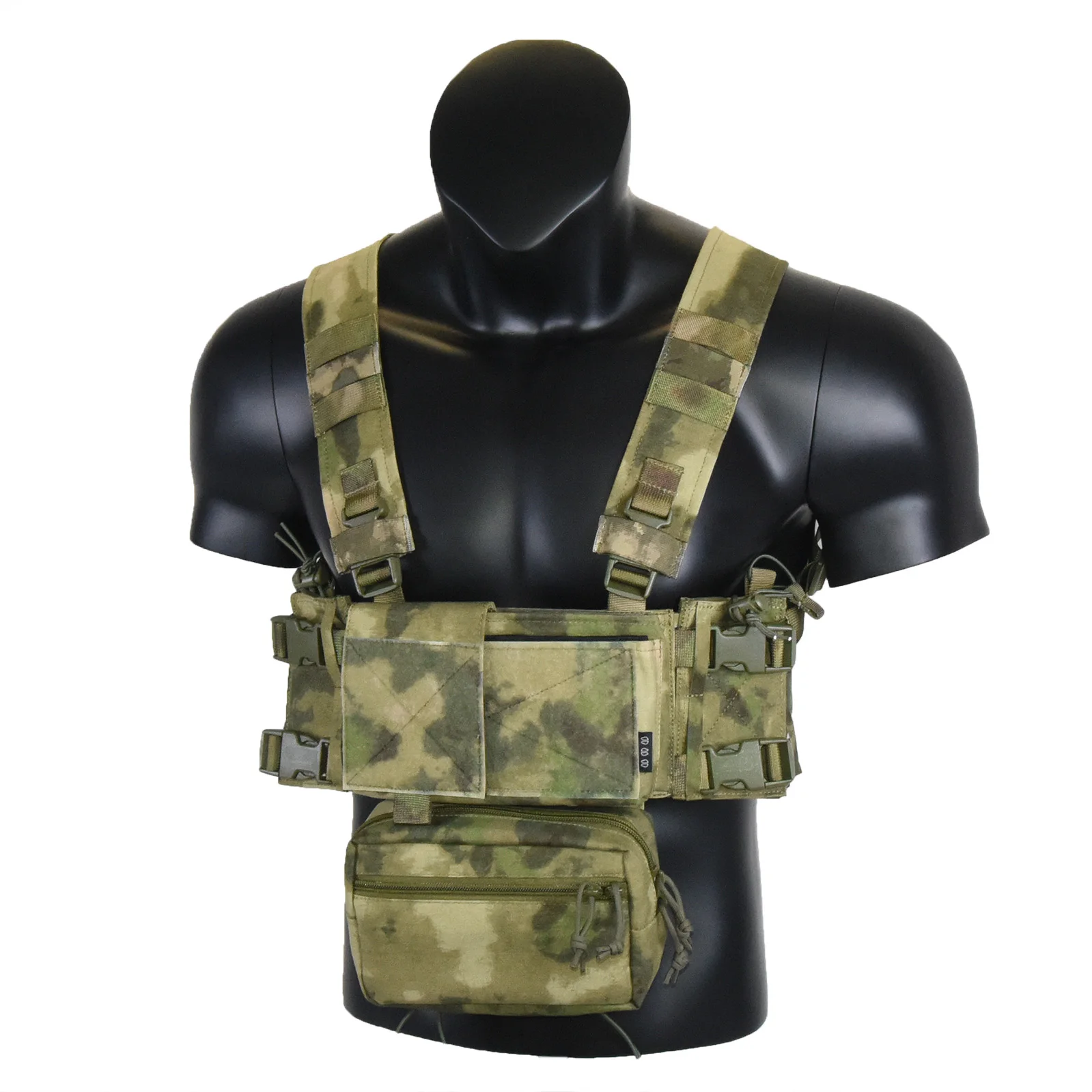 ATFG CAMO Micro Chest Rig с държач за пълнител 5.56/7.62, торбички за крила, калъф за висяща чанта, комплект раменни колани с дебела лента - Image 2