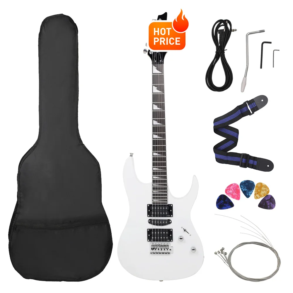 6 Струни 24 Прагчета Електрическа китара С Кленов Корпус Електрическа Guitarra С Чанта Говорител Необходими Китара резервни Части и аксесоари - Image 11