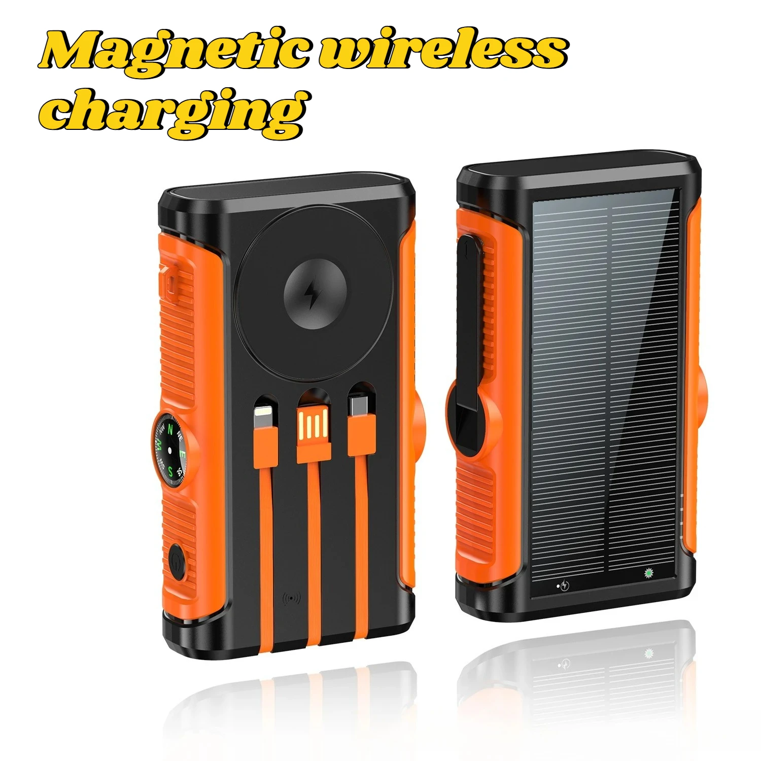 50000mAh Solar Power Bank 22.5W Magnetic Wireless Charging Camping Powerbank with Cables External Battery for IPhone Magsafe - Image 11