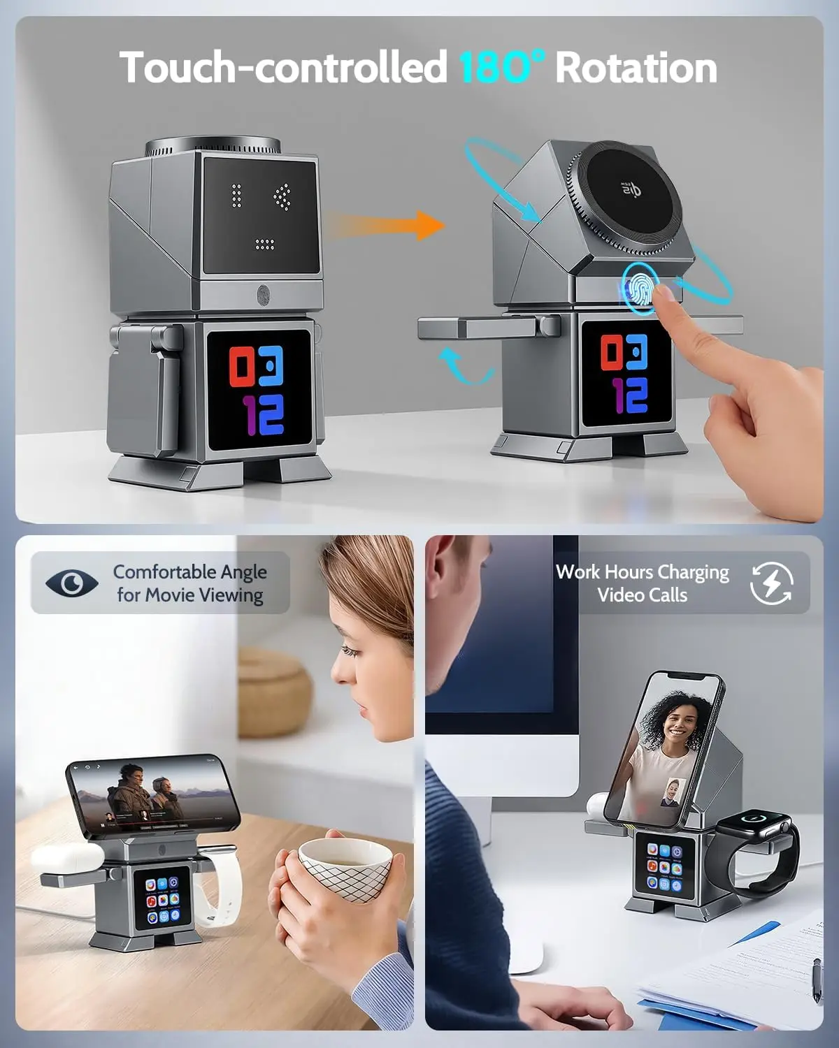 7 in 1 Wireless Charger Qi2.2 Certified 25W Magnetic Fast Charging Station Bluetooth Speaker for iPhone 17~12 iWatch Airpods Pro - Image 6