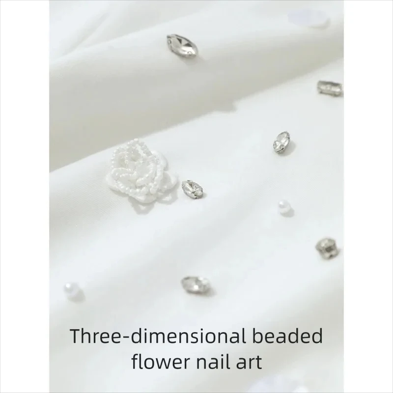 Amii Short Sleeve Tee 2026 Spring New Crew Neck Three-dimensional Bead Flower Bead Diamond Knit T-Shirt Loose Women Top 12641038 - Image 6