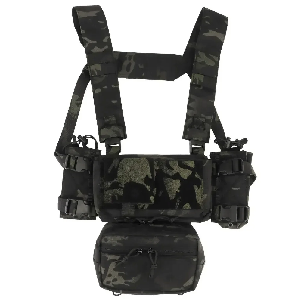 ATFG CAMO Micro Chest Rig с държач за пълнител 5.56/7.62, торбички за крила, калъф за висяща чанта, комплект раменни колани с дебела лента - Image 10