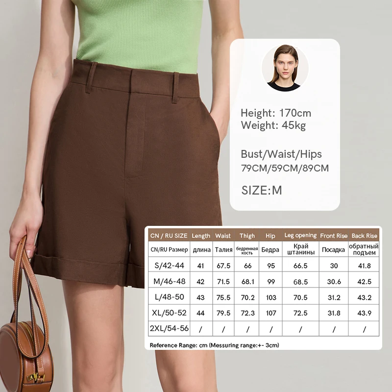 Amii Minimalist New Summer Casual Shorts For Women Loose Pants Cotton Linen Folded Cuffs Commuting Versatile Shorts 12542107 - Image 7