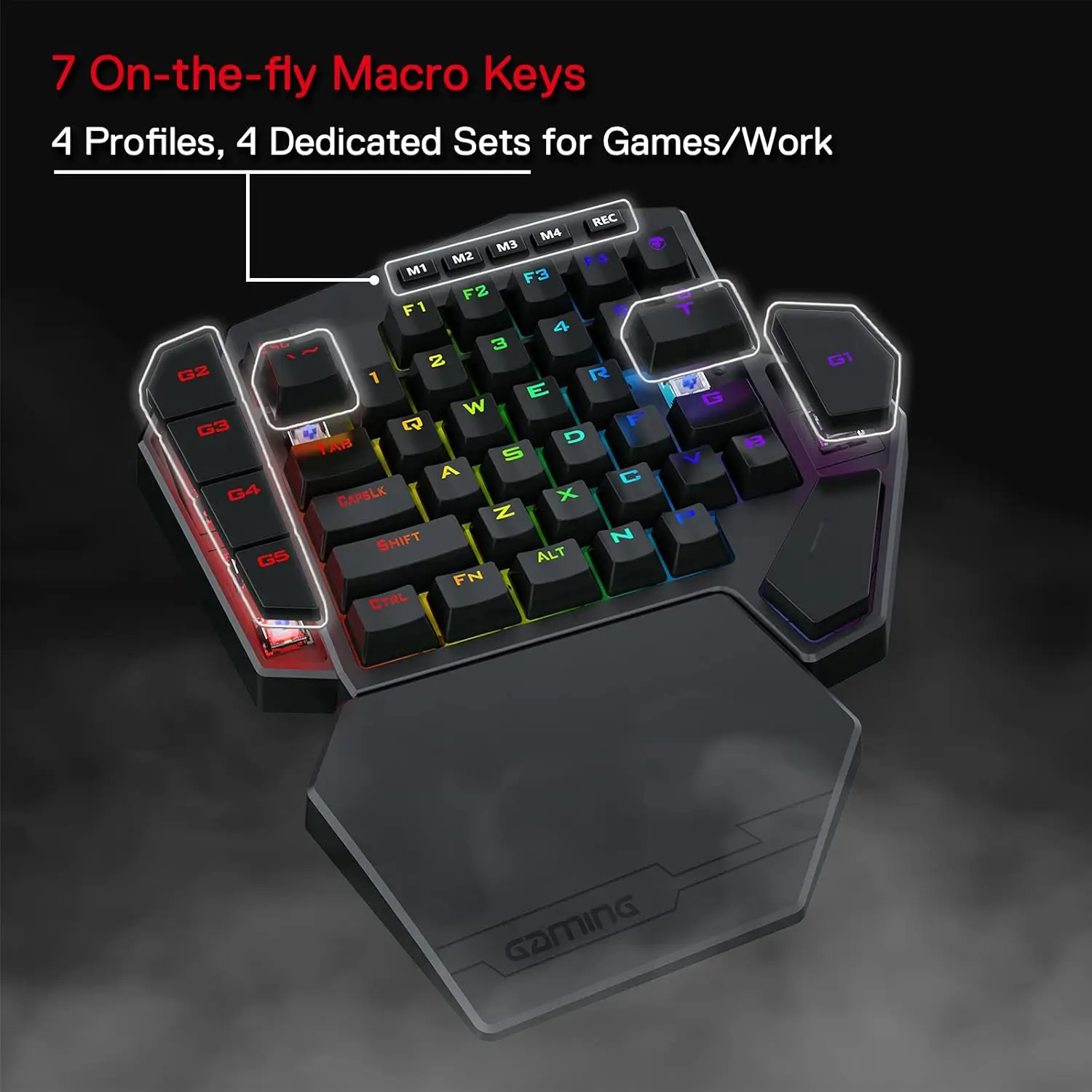 Redragon K585 PRO Безжична клавиатура с 42 Бутони с възможност за "гореща" замяна, 3-Режимная Ръчна Детска Клавиатура с подкрепата на китките с Една Ръка - Image 6