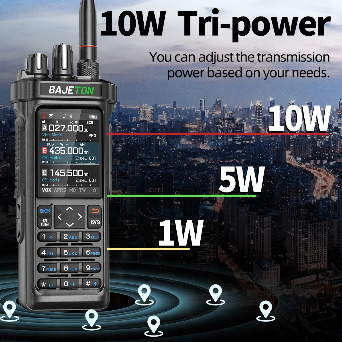 BAJETON BJ-9000 GPS APRS уоки токита 10W CB 27Mhz Получаване на Bluetooth програмиране с дълъг обхват NOAA VOX RT-950 RT-950PRO радиолюбител - Image 4