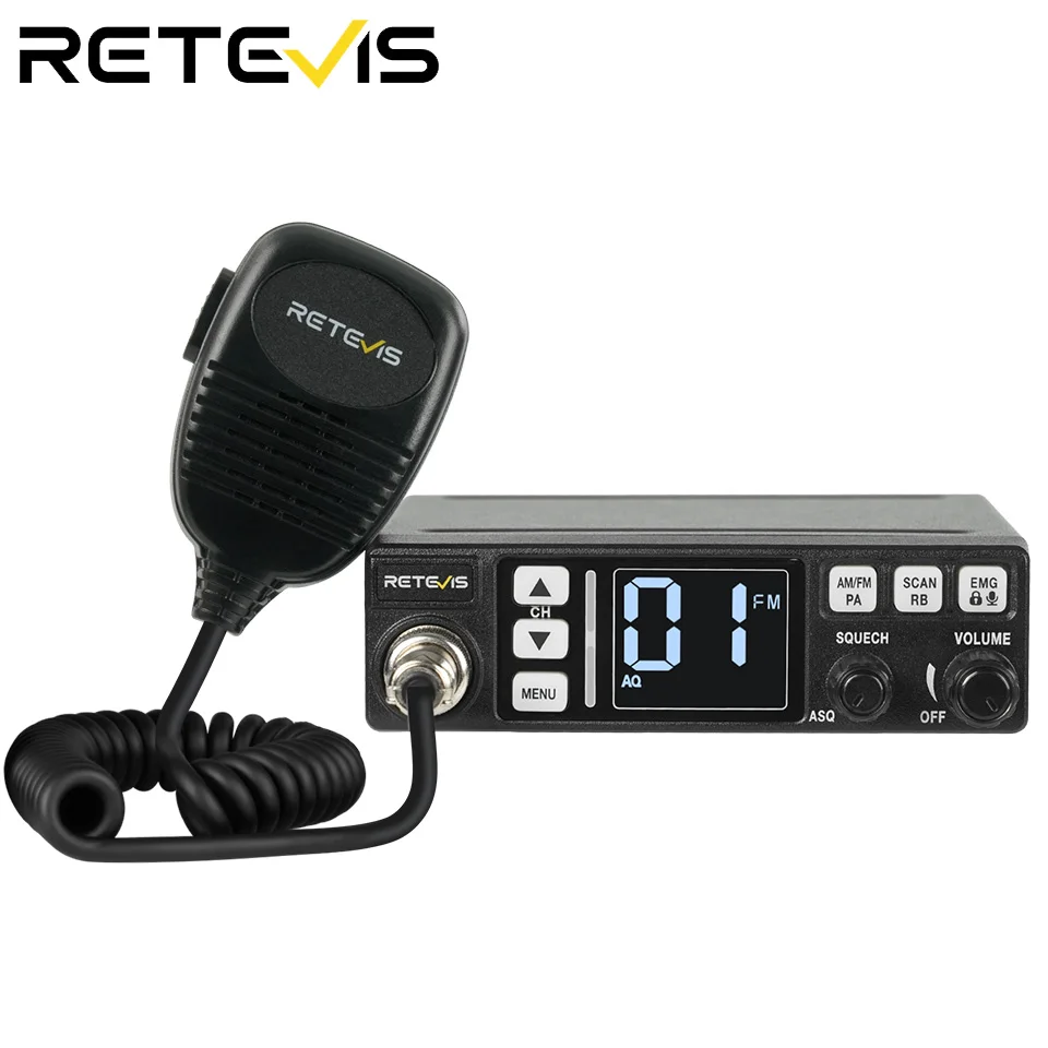 Retevis MB3 /MB63 CB Радиостанция за Комуникация от разстояние Професионална Автомобилна Мобилна Радиолюбительница AM FM Канал 9/19 VOX За шофьори на камиони