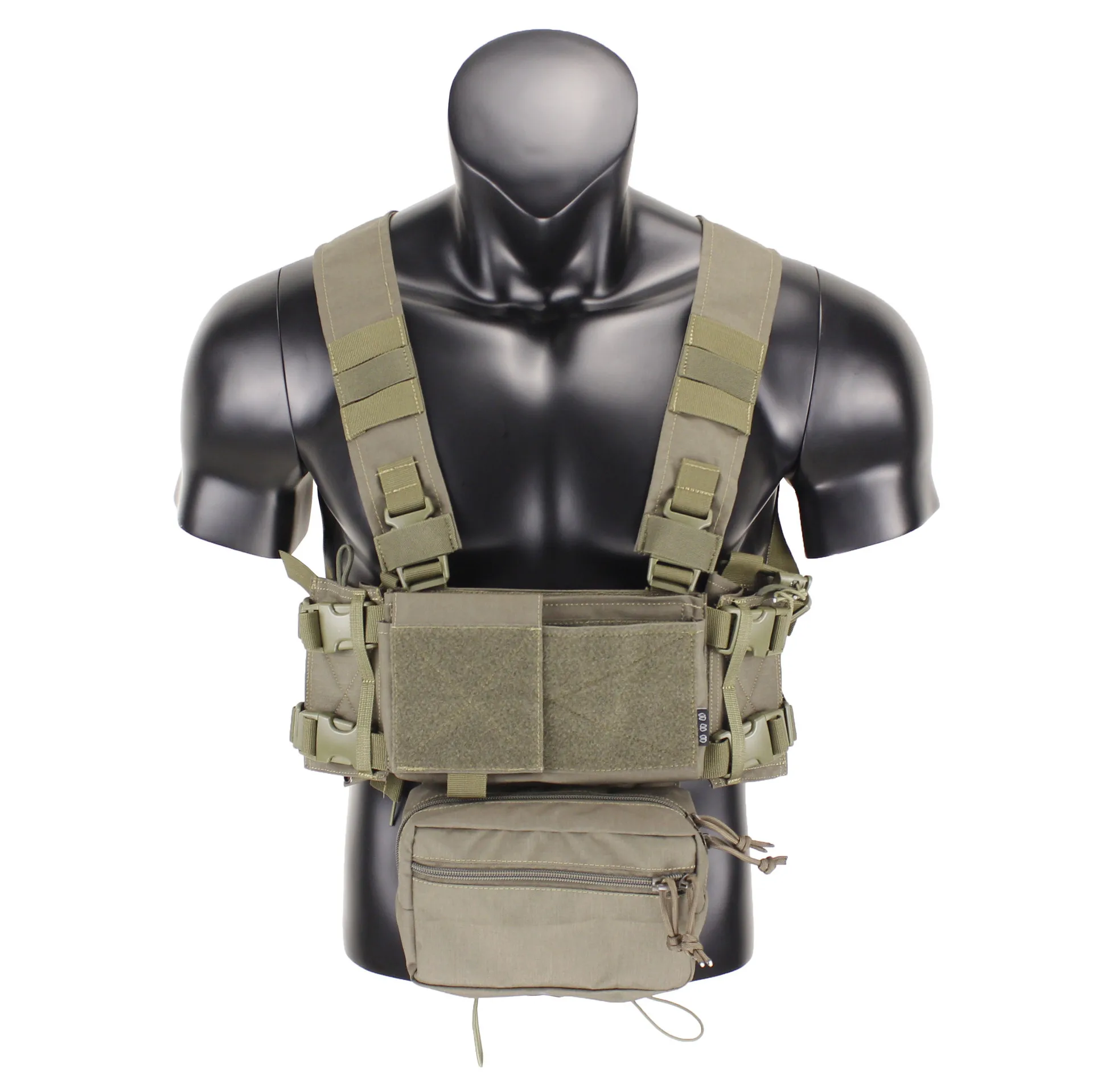 ATFG CAMO Micro Chest Rig с държач за пълнител 5.56/7.62, торбички за крила, калъф за висяща чанта, комплект раменни колани с дебела лента - Image 8