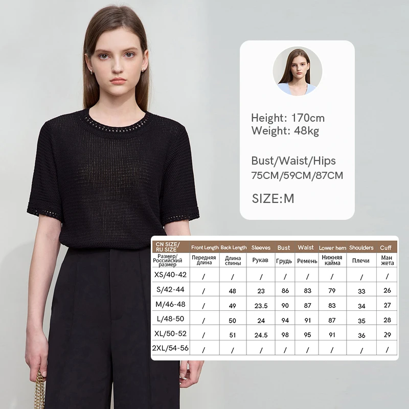 AMII Minimalism Loose Tops Fashion O-Neck Short Sleeve Comfortable Ventilate Green Knitted Sweater Women Clothing 12552106 - Image 9