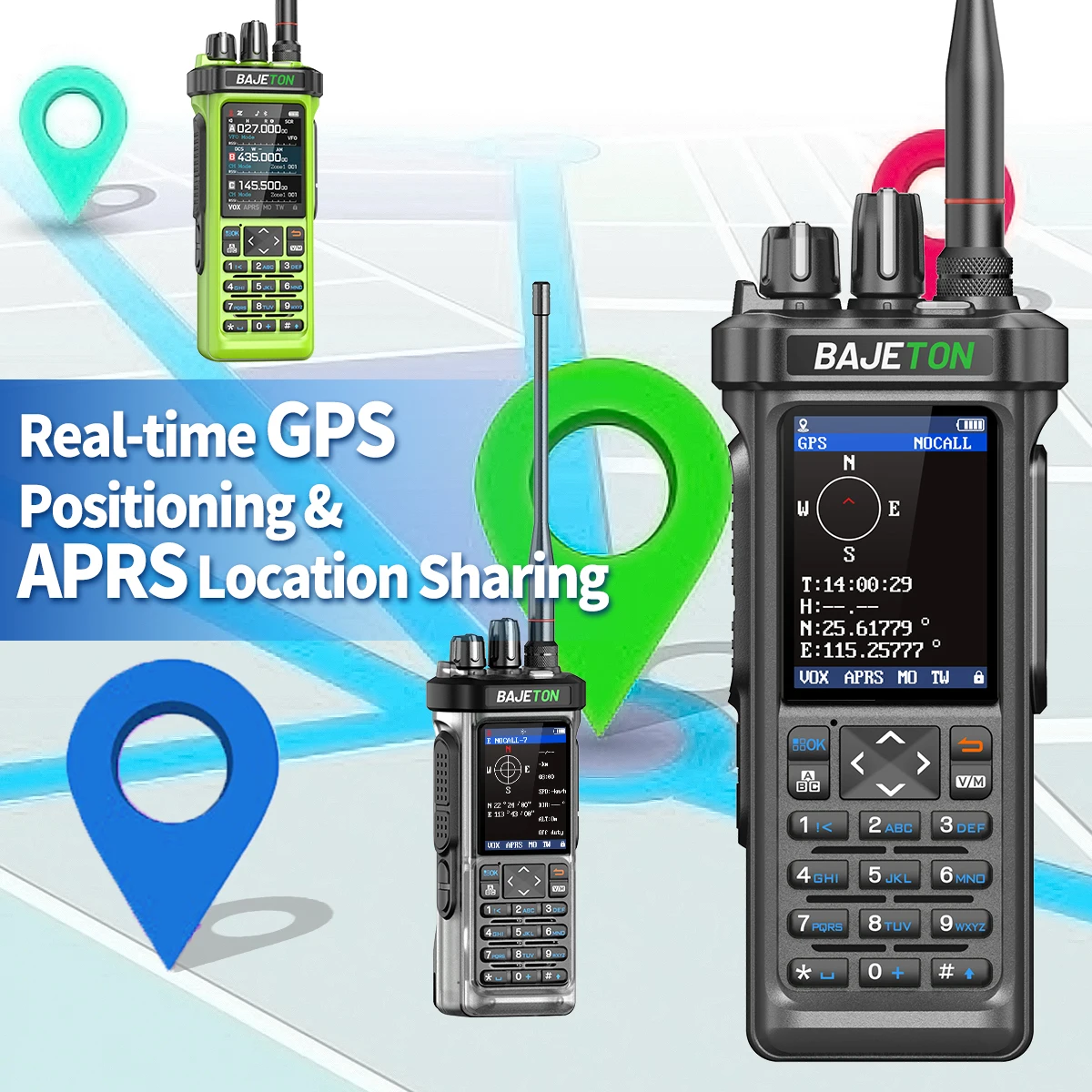 BAJETON BJ-9000 GPS APRS уоки токита 10W CB 27Mhz Получаване на Bluetooth програмиране с дълъг обхват NOAA VOX RT-950 RT-950PRO радиолюбител - Image 2