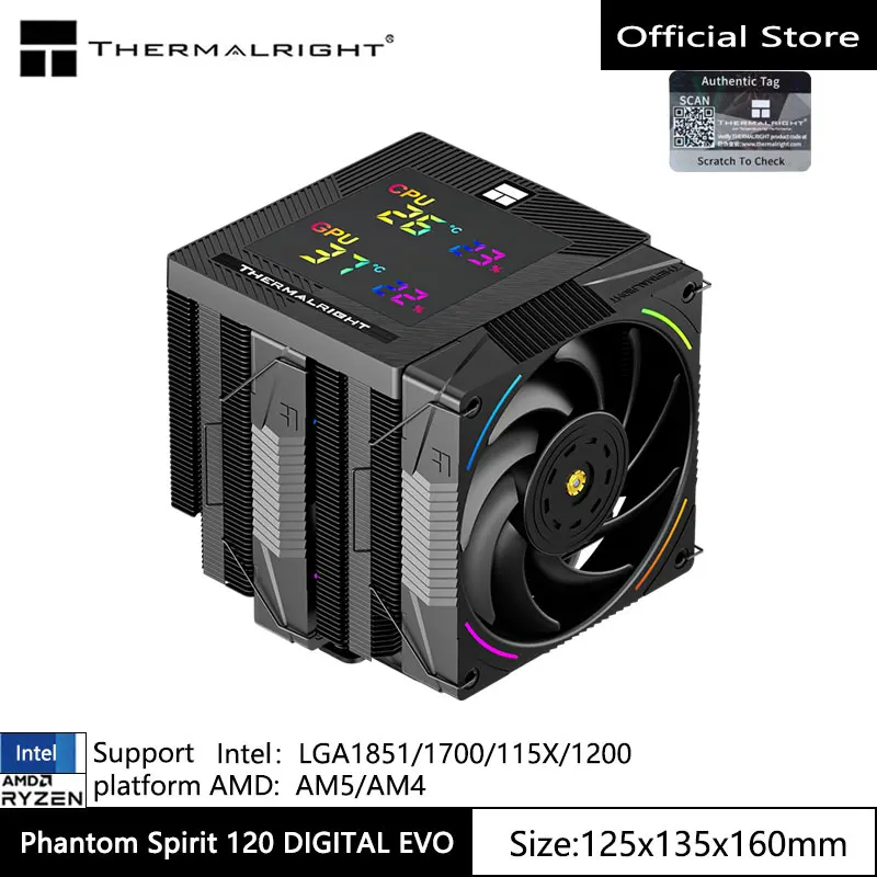 Плача на предното охлаждане за процесор Thermalright Phantom Spirit 120 EVO Поддържа двойна кула радиатор с топлинна тръба 1700 /115X / AM5/AM4 7 - Image 6
