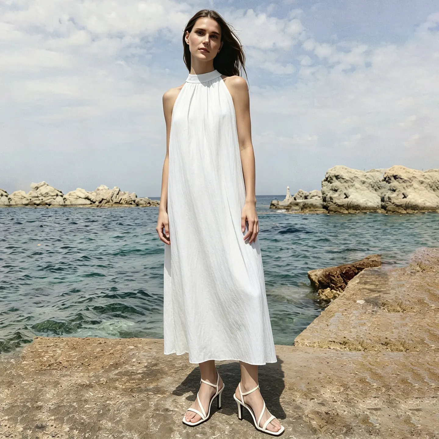 Amii Sleeveless Women's Dress 2026 Summer New Back Button Lapel Collar Loose Fit Casual A-Line Long Dress For Women 12642137 - Image 7
