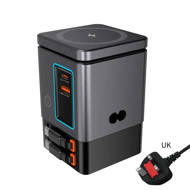 6-in-1 Charging Station with Retractable USB-C Cable Power Combo Tower 105W for Multiple Devices Fast Charger for iPhone Airpod - Image 9