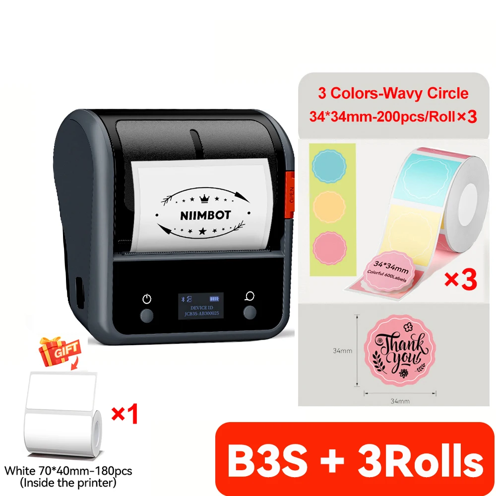 Niimbot B3S Wireless Label Printer 3 Inch Thermal Business Jewelry Barcode Sticker Maker for Mobile iOS Android Windows - Image 24