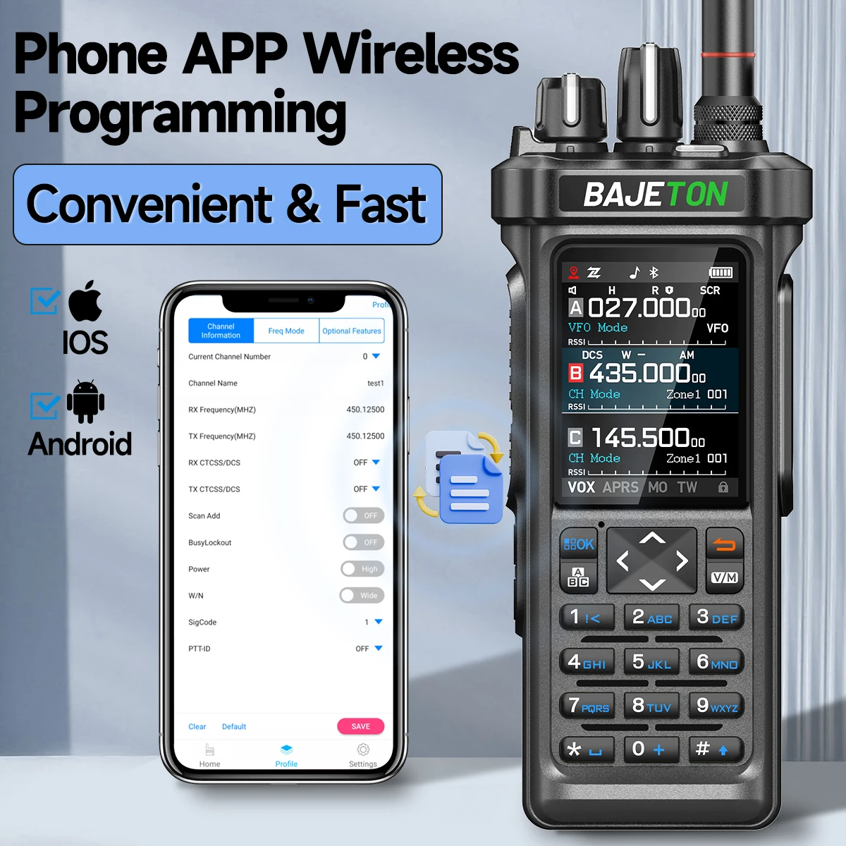 BAJETON BJ-9000 GPS APRS уоки токита 10W CB 27Mhz Получаване на Bluetooth програмиране с дълъг обхват NOAA VOX RT-950 RT-950PRO радиолюбител - Image 6