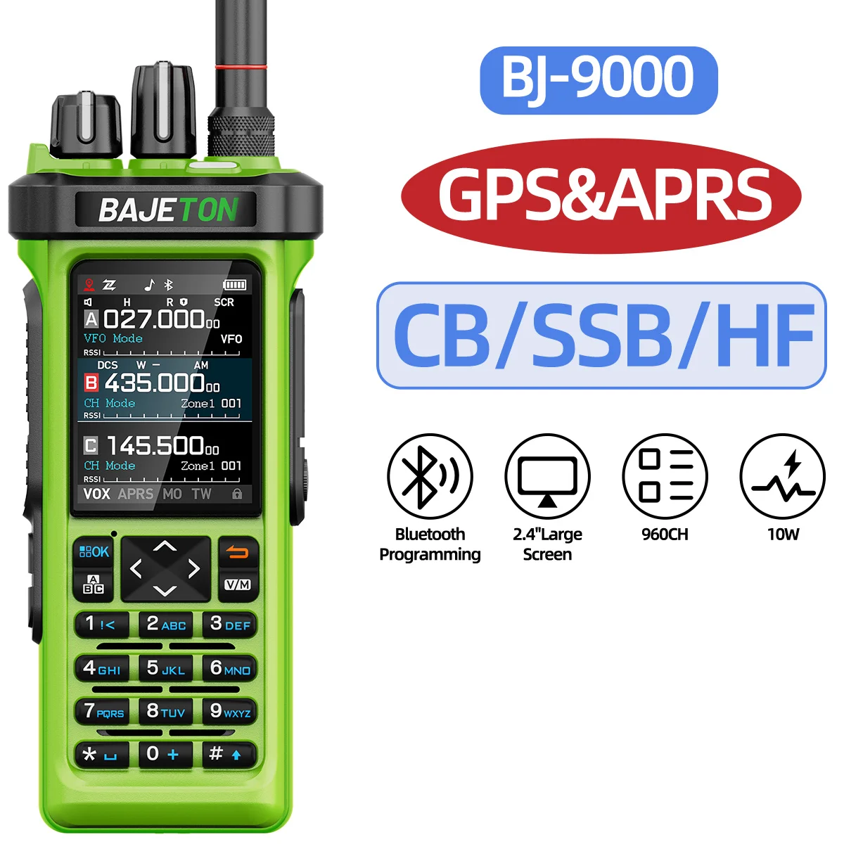 BAJETON BJ-9000 GPS APRS уоки токита 10W CB 27Mhz Получаване на Bluetooth програмиране с дълъг обхват NOAA VOX RT-950 RT-950PRO радиолюбител - Image 9