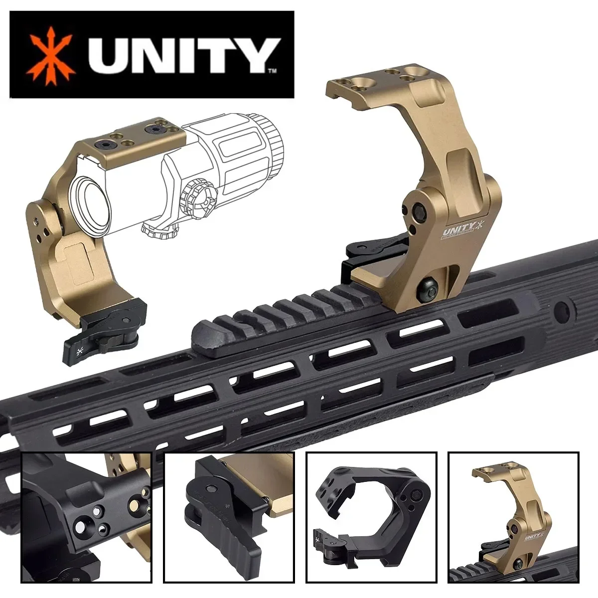 558 Holographic Collimator Red Dot Sight UNITY Riser Mount G43 G33 G45 Magnifier Fast FTC 2.26 20mm Rail Optic Mount - Image 2
