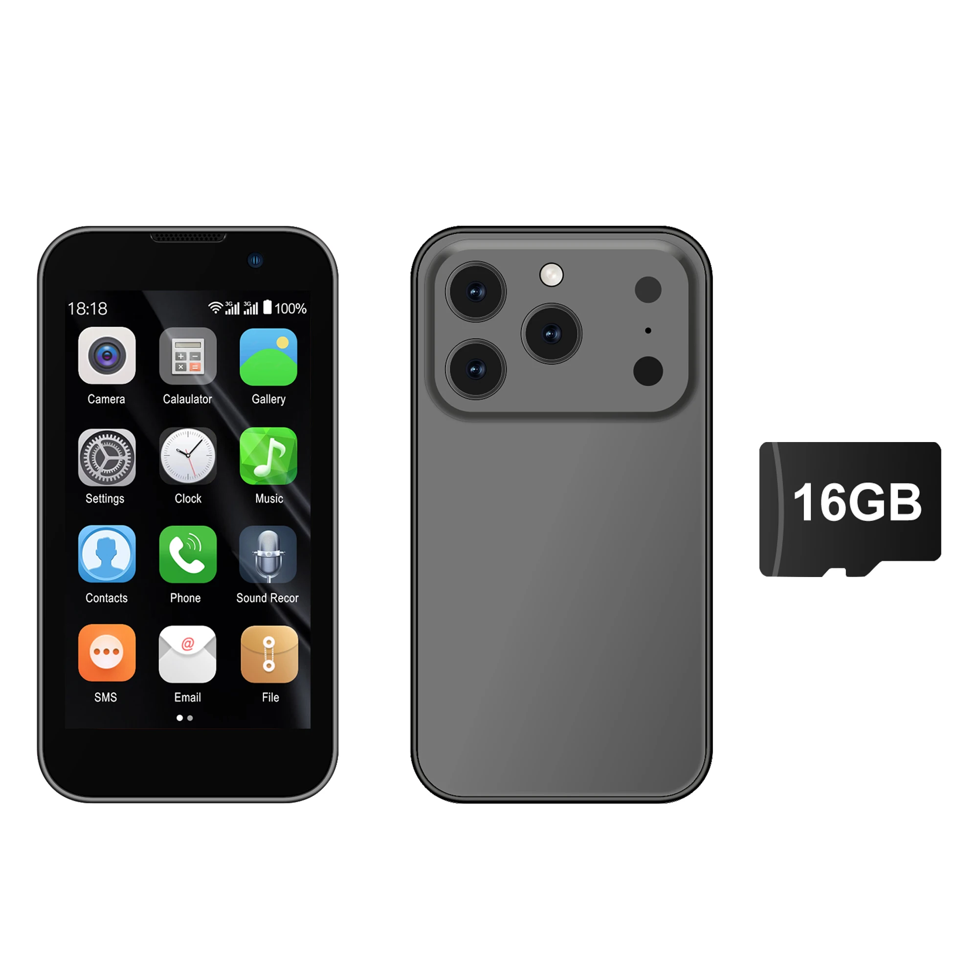 SERVO 17SE MINI 3G Малък смартфон Android System Play Store 2GB+16GB WhatsAPP GPS WiFi Dual SIM карта 3.0″ Малък смарт мобилен телефон - Image 7