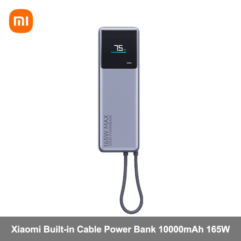 Xiaomi Power Bank 10000 165W PB1165MI Вграден USB C кабел LED дисплей Преносимо зарядно за Macbook iPhone 15 Xiaomi 14 Pro