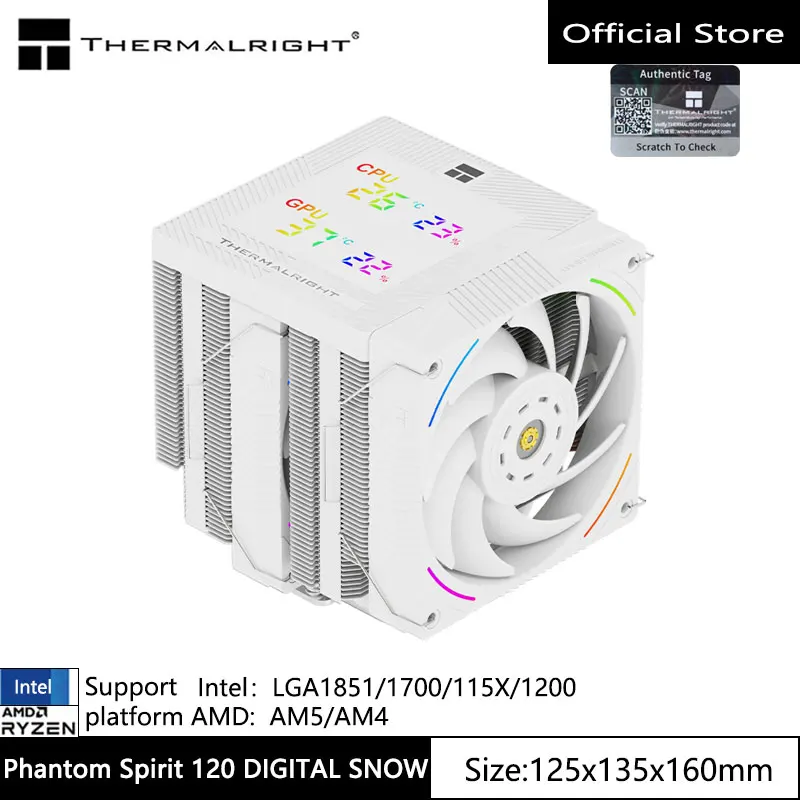 Плача на предното охлаждане за процесор Thermalright Phantom Spirit 120 EVO Поддържа двойна кула радиатор с топлинна тръба 1700 /115X / AM5/AM4 7 - Image 7