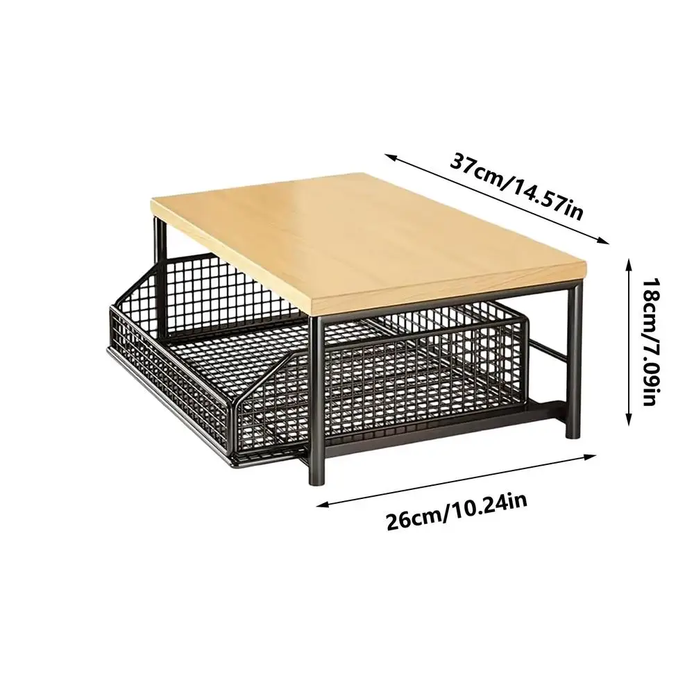 Kitchen Microwave Rack Storage Box Drawer Space Saving Countertop Storage Rack Suitable for Appliances Tableware - Image 5