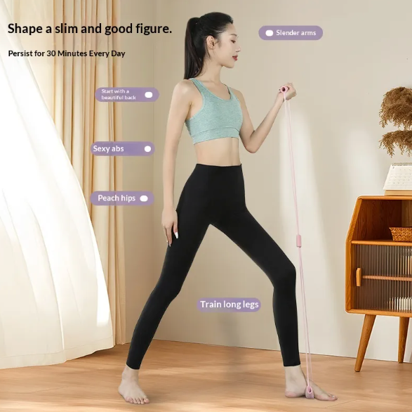 Yoga Pilates Stretch Resistance Band – Figure-8 Back & Upper Body Trainer - Image 2