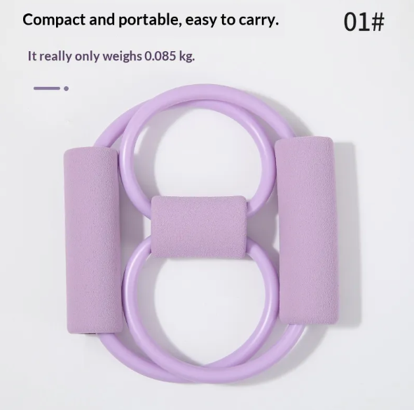 Yoga Pilates Stretch Resistance Band – Figure-8 Back & Upper Body Trainer - Image 3