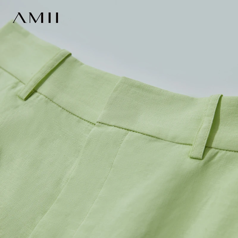Amii Minimalist New Summer Casual Shorts For Women Loose Pants Cotton Linen Folded Cuffs Commuting Versatile Shorts 12542107 - Image 6
