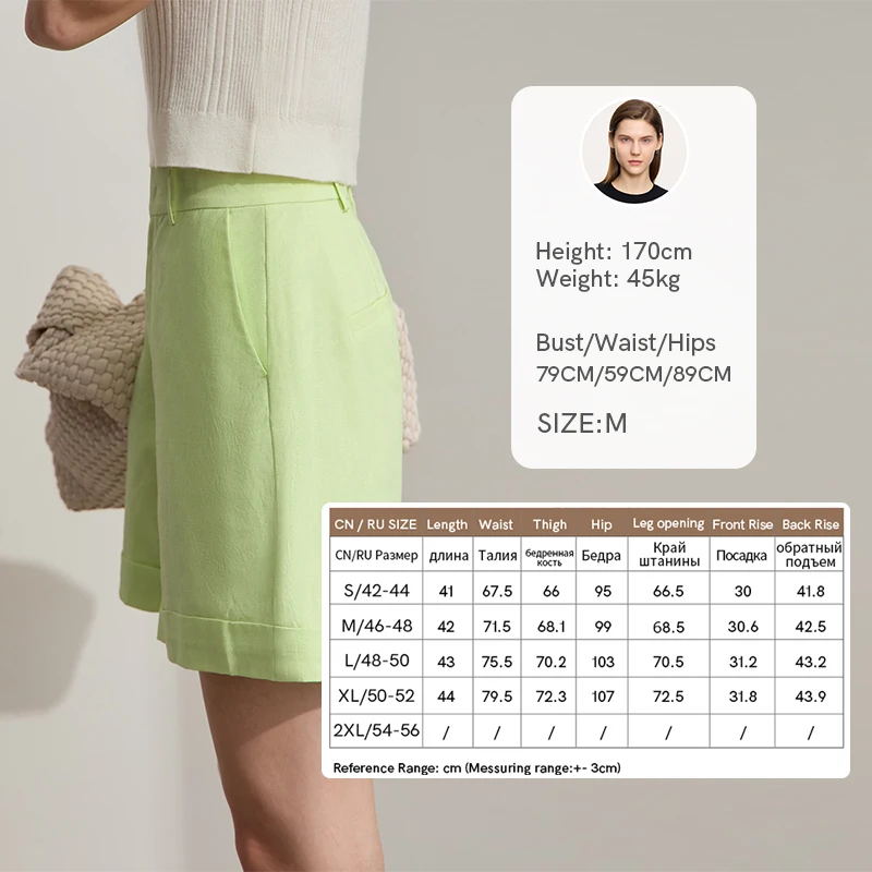 Amii Minimalist New Summer Casual Shorts For Women Loose Pants Cotton Linen Folded Cuffs Commuting Versatile Shorts 12542107 - Image 8