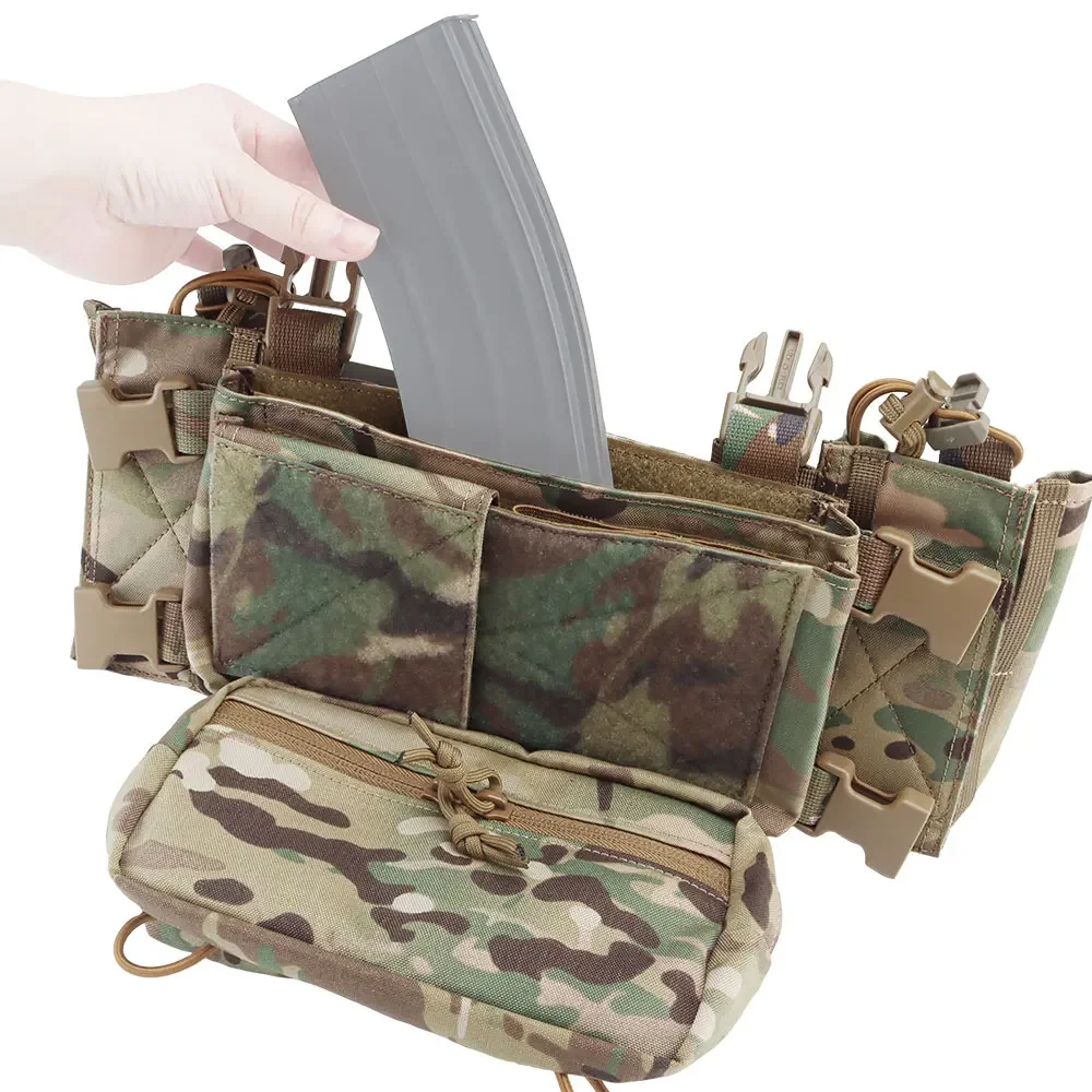 ATFG CAMO Micro Chest Rig с държач за пълнител 5.56/7.62, торбички за крила, калъф за висяща чанта, комплект раменни колани с дебела лента - Image 4