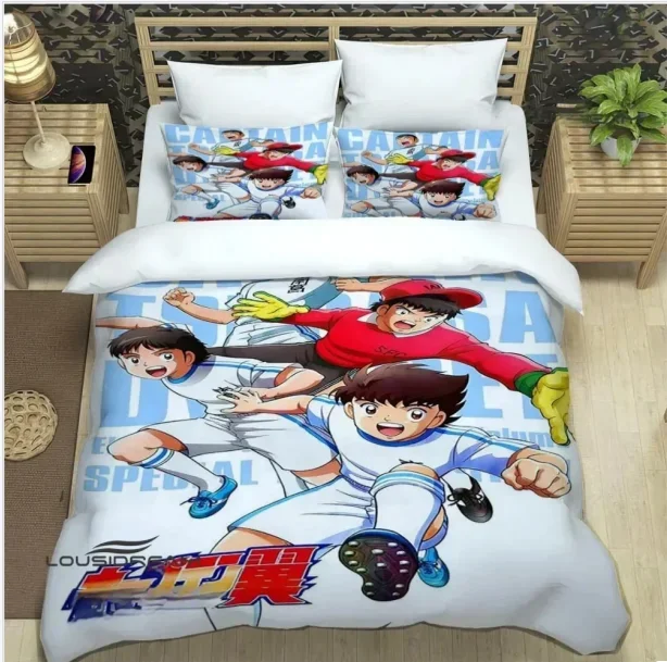 Cartoon bedding set, Captain Tsubasa duvet set, home bedroom duvet cover pillowcase, boy and girl gifts - Image 4