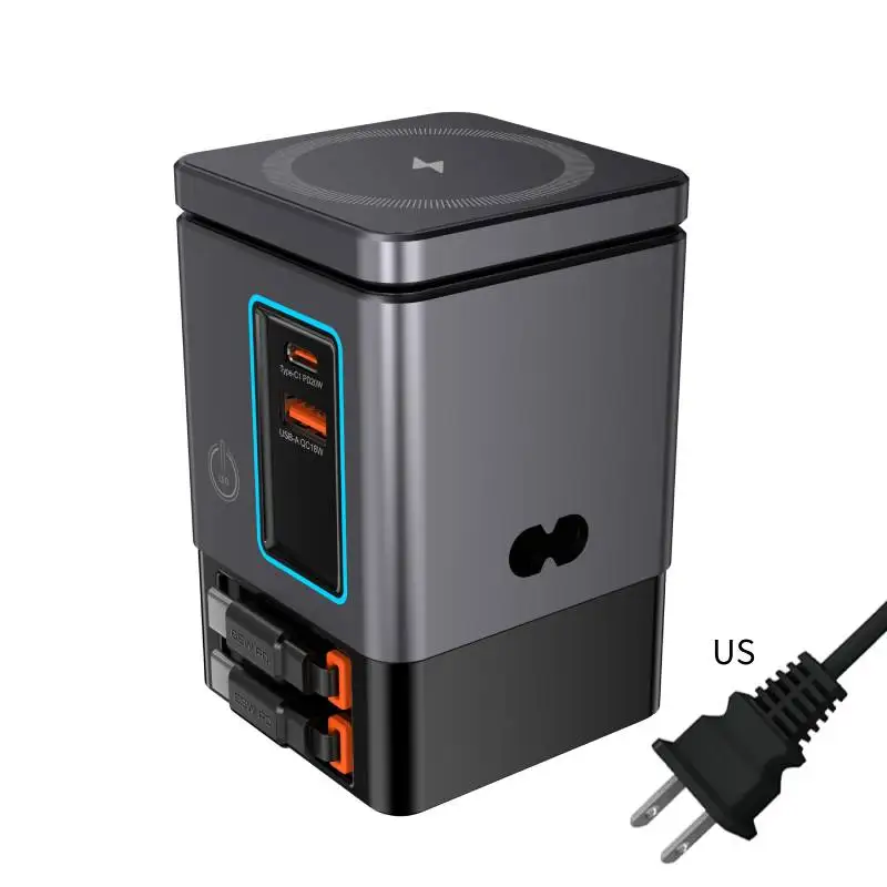 6-in-1 Charging Station with Retractable USB-C Cable Power Combo Tower 105W for Multiple Devices Fast Charger for iPhone Airpod - Image 10